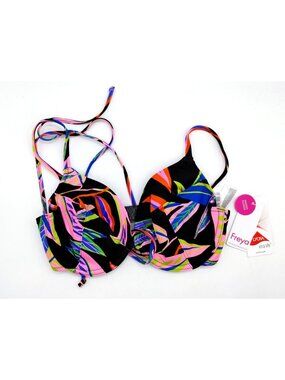 Freya Desert Disco Underwire Plunge Bikini Top Women’s Size 30G Lined NWT